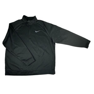 Nike Dri-Fit Pullover Jacket Quarter Zip Men's Size 3XL Black Long Sleeve Logo